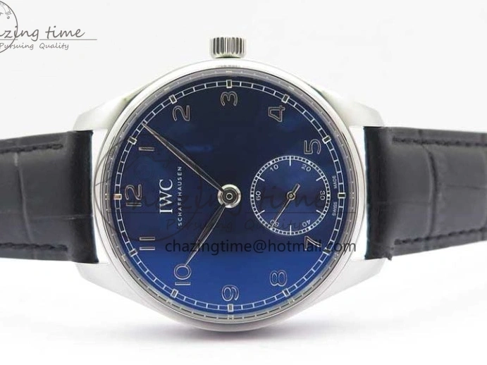 MIROTIME 0502 TimelessDesign Portuguese IW358304 ZF 1:1 Best Edition SS Blue Dial on Leather Strap A 7078